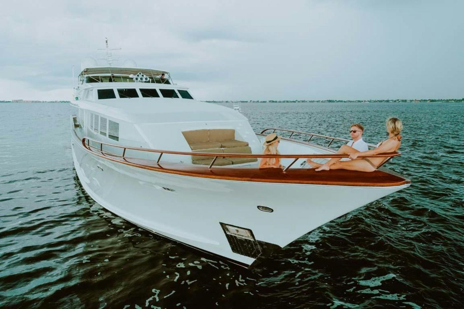 two people on a boat aboard SKY Yacht for Sale