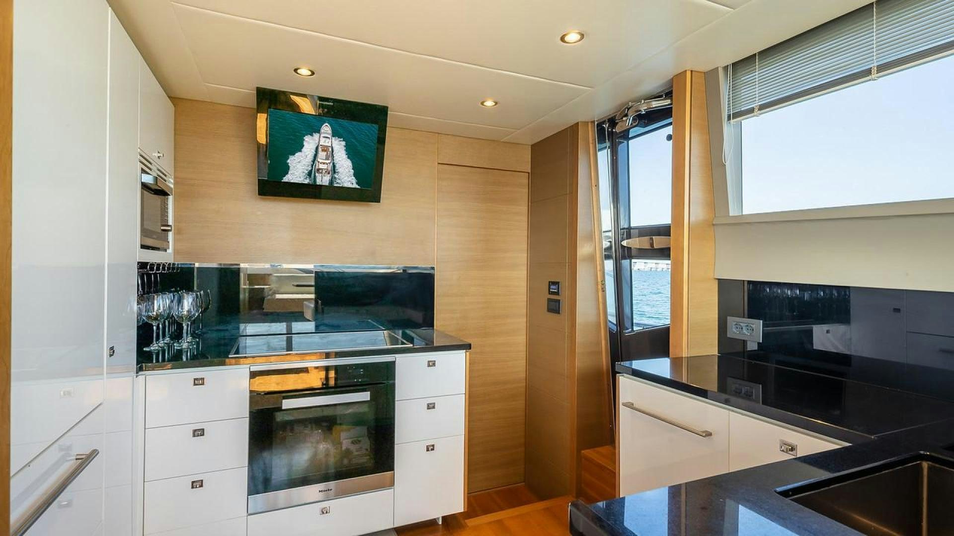 a kitchen with a large oven aboard FREEDOM Yacht for Sale