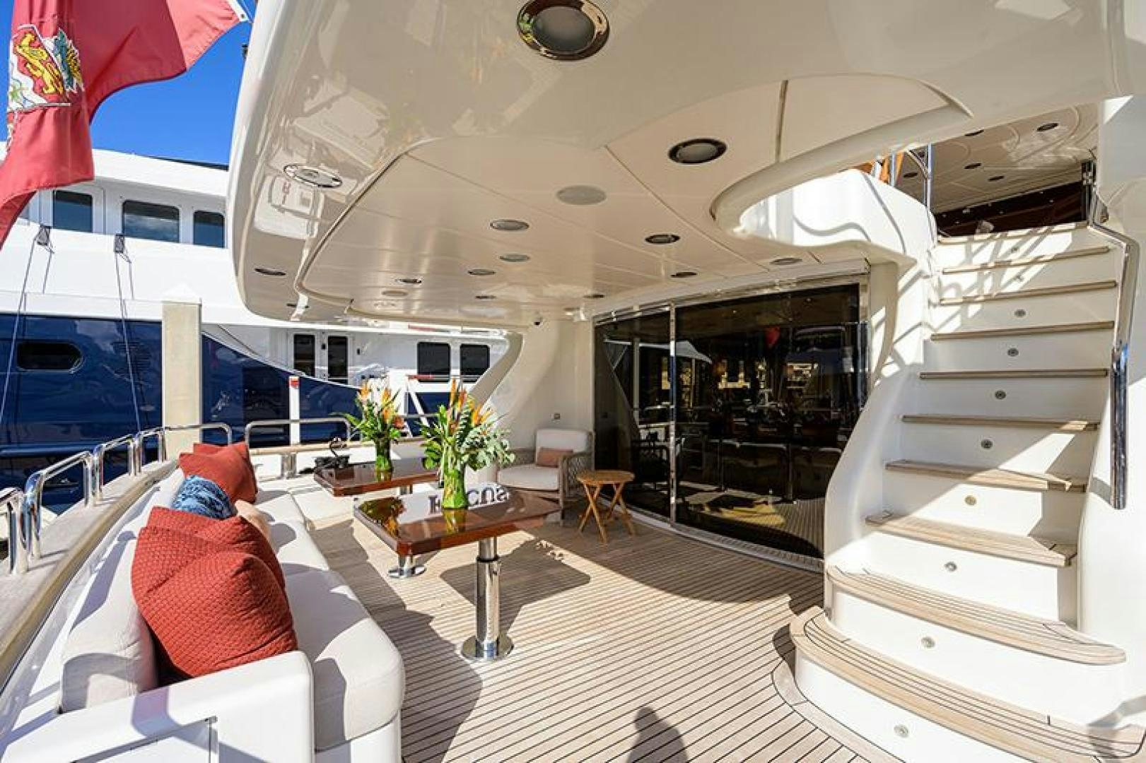 a room with a table and chairs aboard BW Yacht for Sale