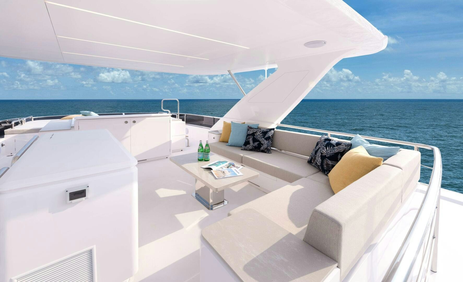 a room with a bed and a table on it aboard FD100 911 Yacht for Sale
