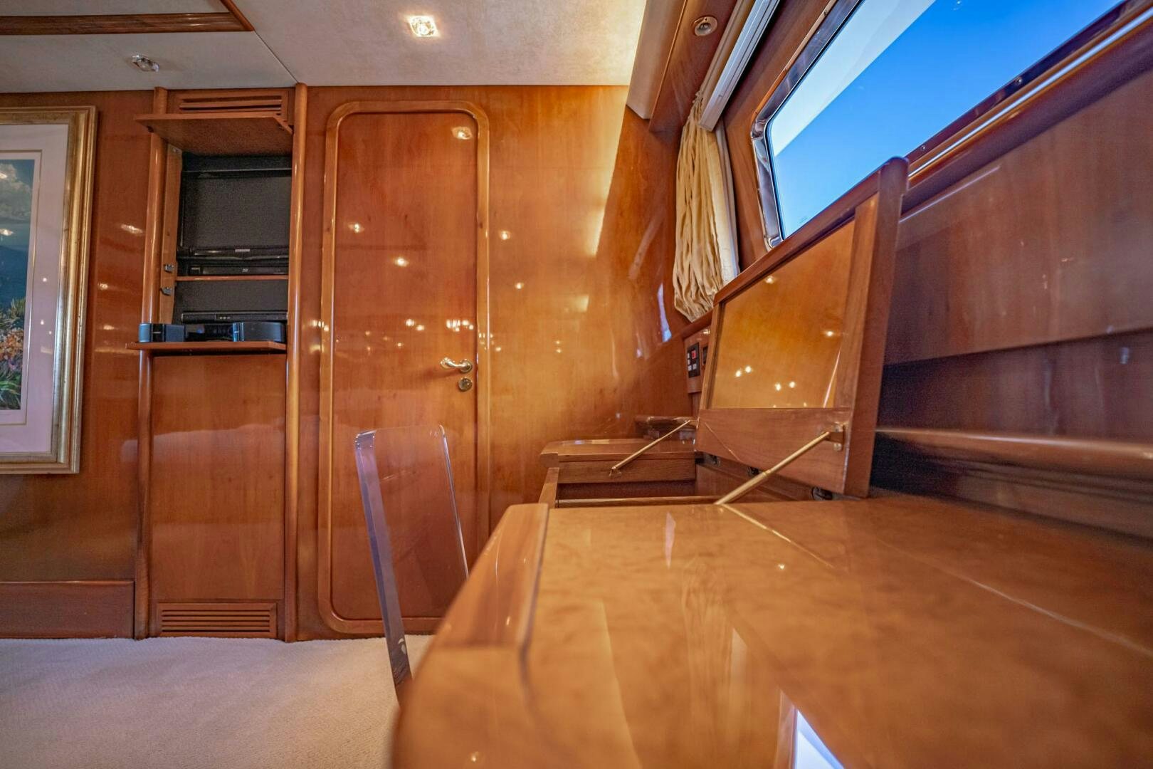 a room with wooden doors aboard SHALIMAR Yacht for Sale
