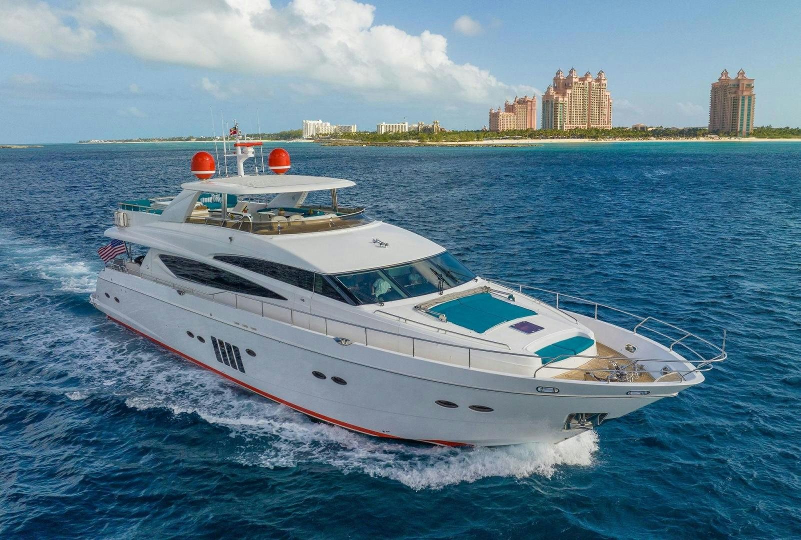 a white yacht on the water aboard 21 SEA SANDS Yacht for Sale