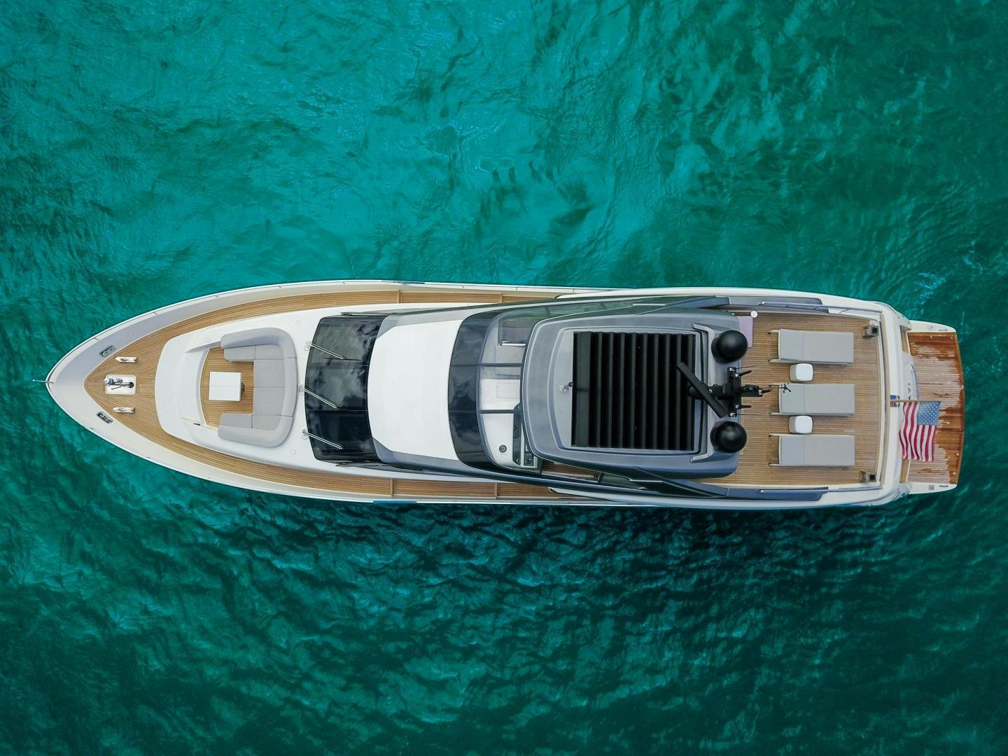 a white rectangular object with a black circle on it aboard MARAVI Yacht for Sale