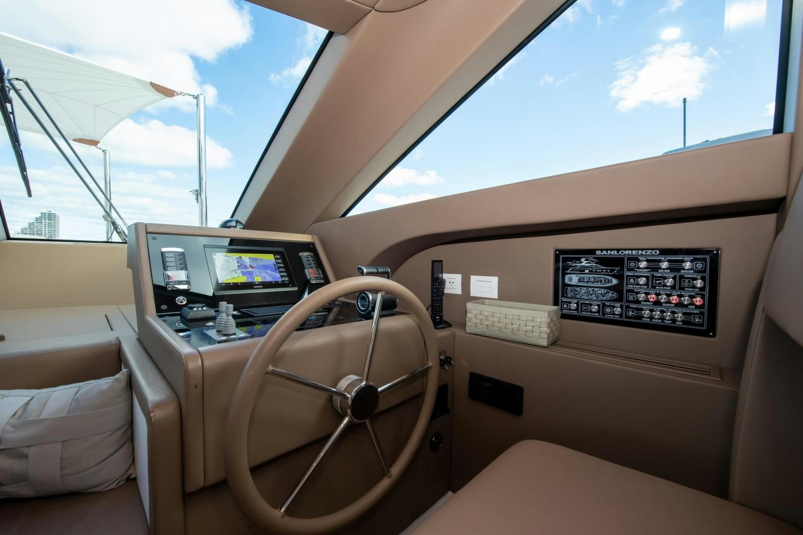 inside of a car aboard MARAVI Yacht for Sale