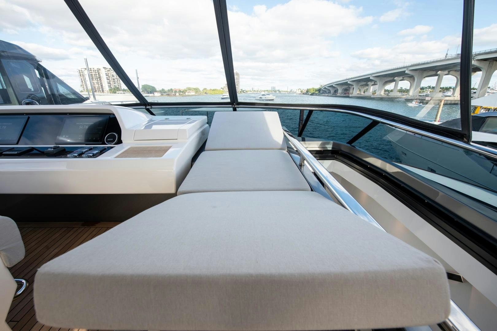 the inside of a car aboard MARAVI Yacht for Sale