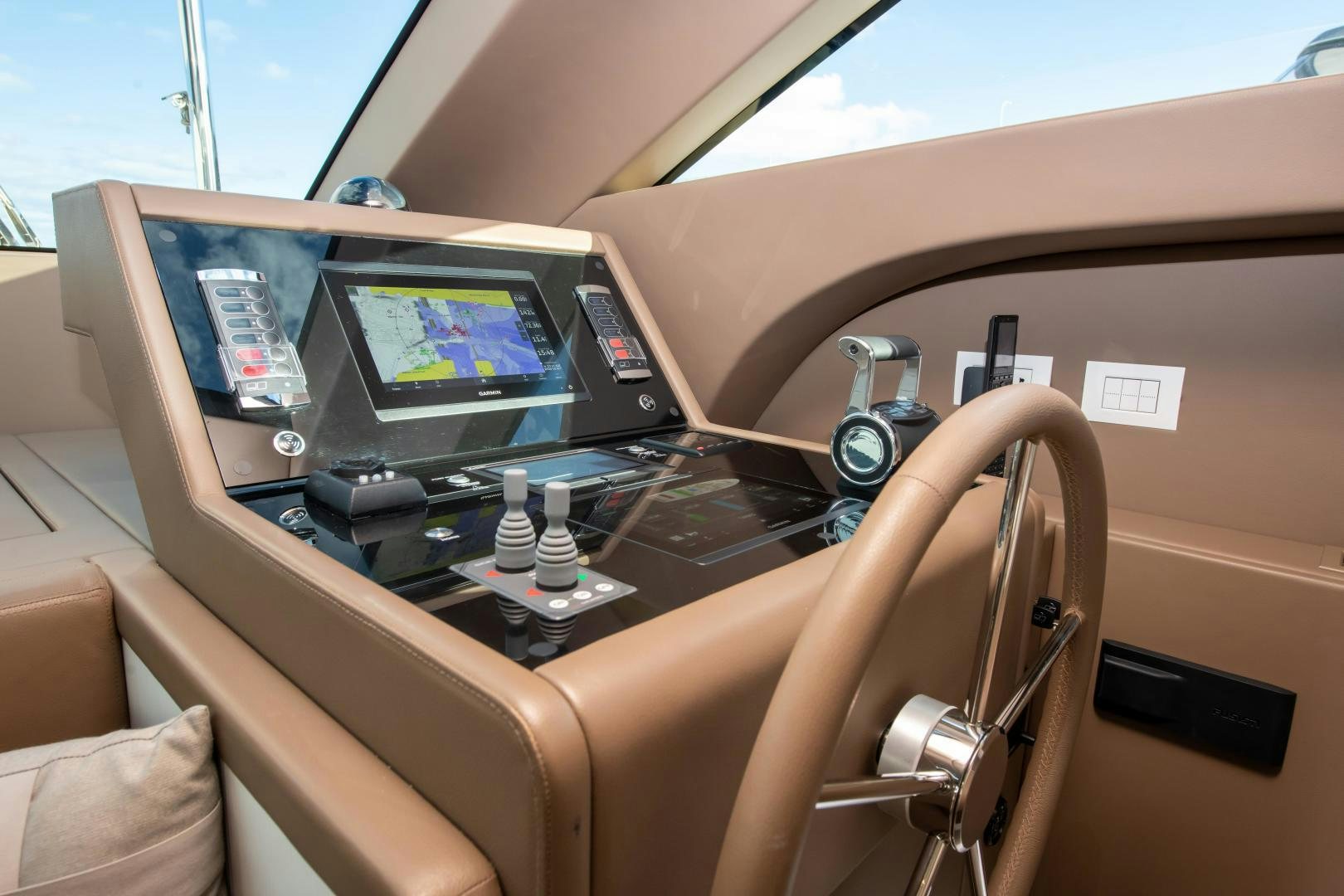 inside of a car aboard MARAVI Yacht for Sale