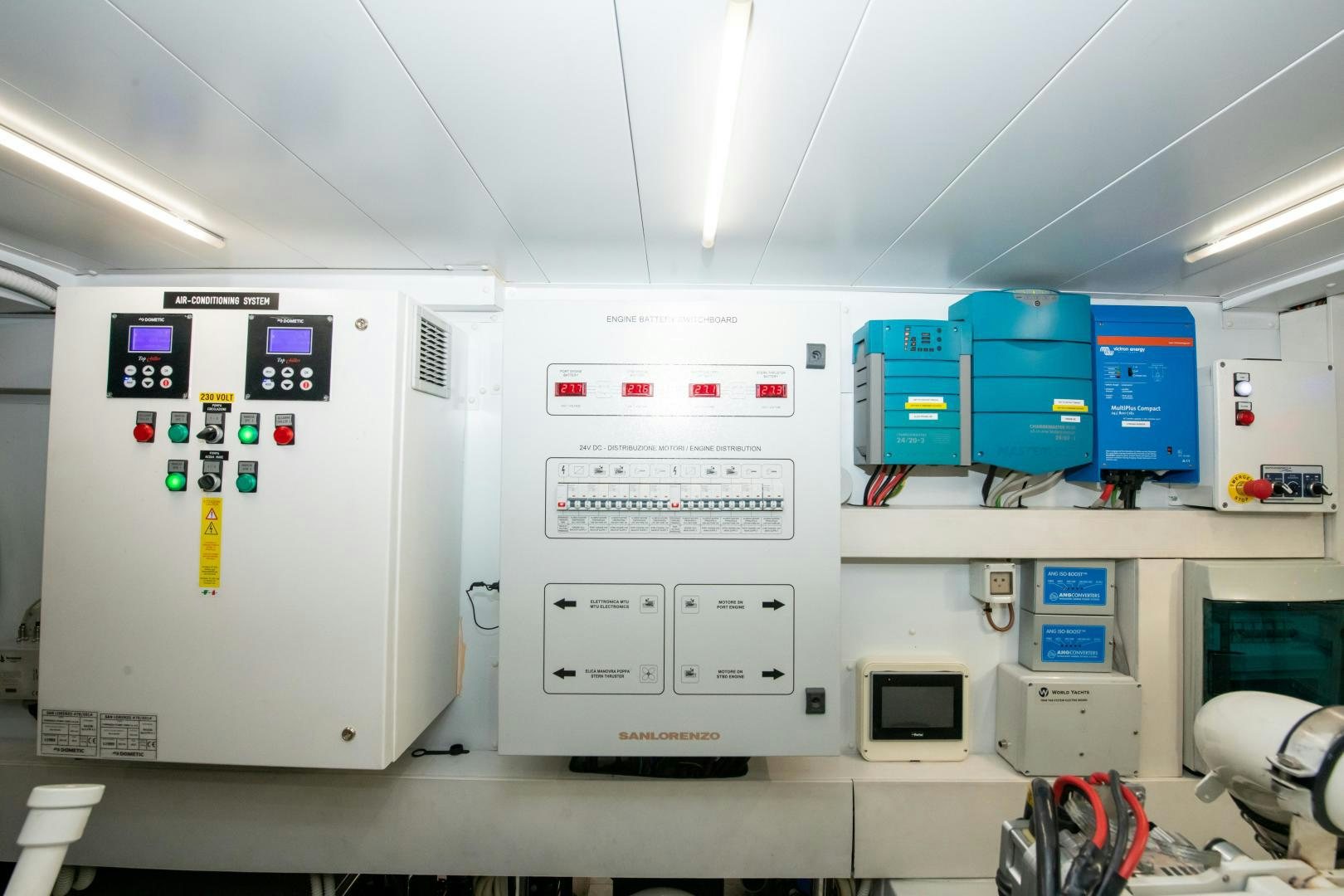 a row of computer servers aboard MARAVI Yacht for Sale