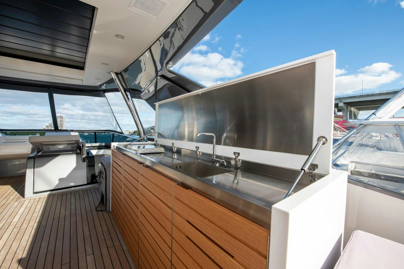 a large modern looking building with a large glass roof aboard MARAVI Yacht for Sale