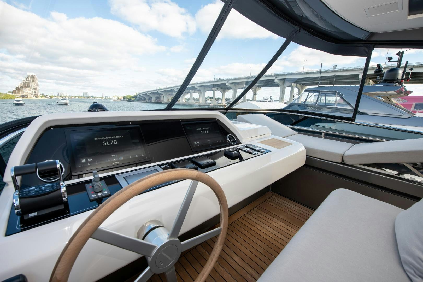 the inside of a car aboard MARAVI Yacht for Sale