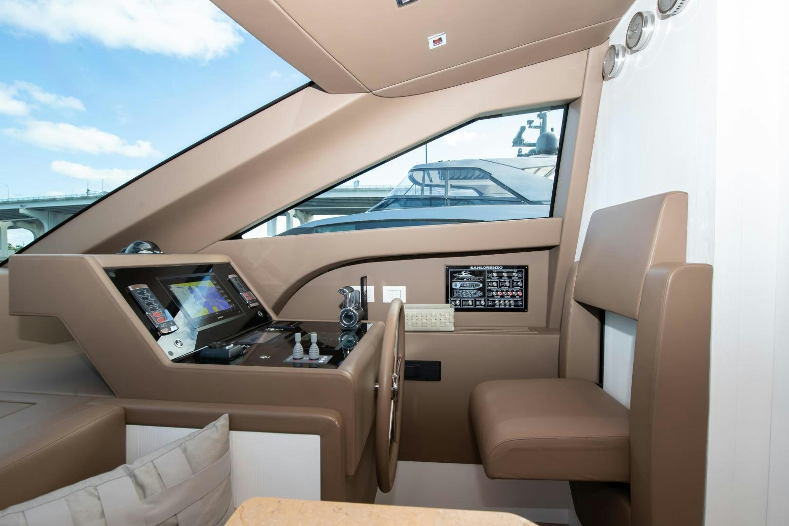 inside of a car aboard MARAVI Yacht for Sale