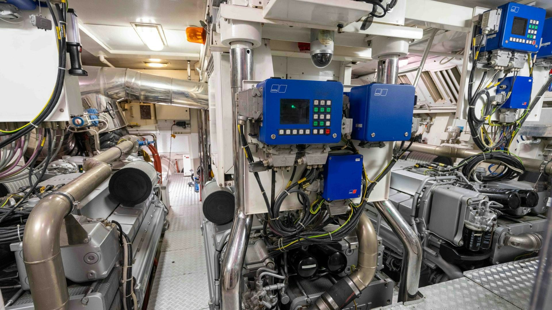 a room with machinery aboard ENCORE Yacht for Sale