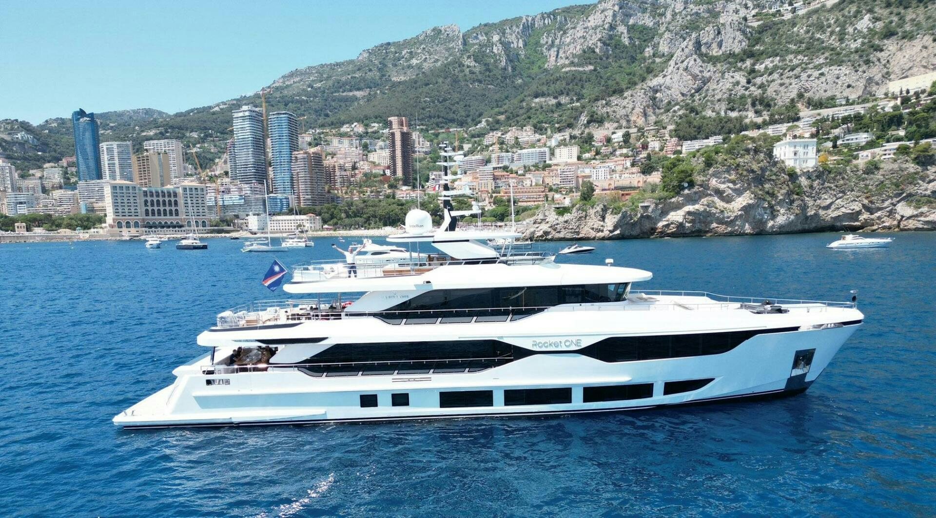 a yacht in the water aboard ROCKET ONE Yacht for Sale