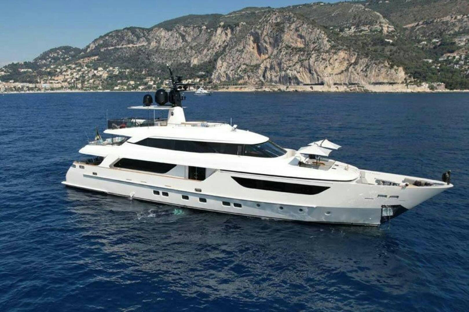 a white yacht in the water aboard AWAY Yacht for Sale