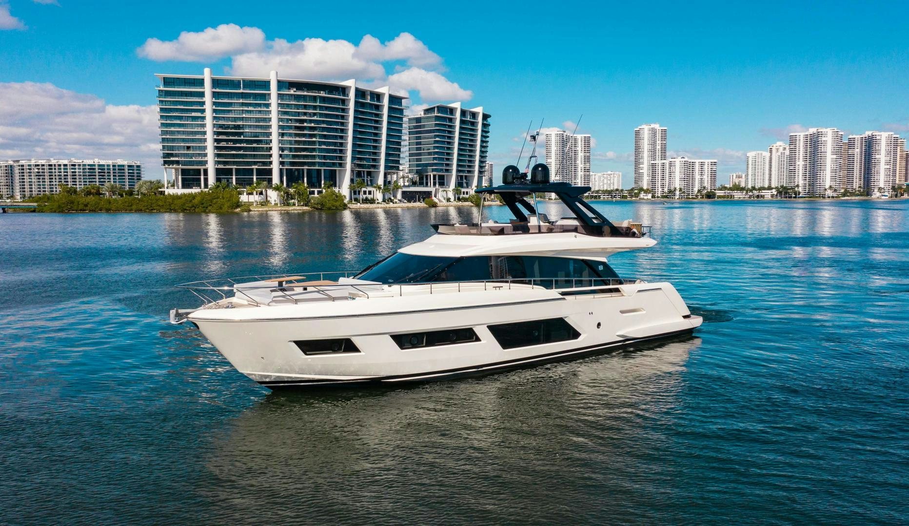 a boat on the water aboard OUR TRADE Yacht for Sale