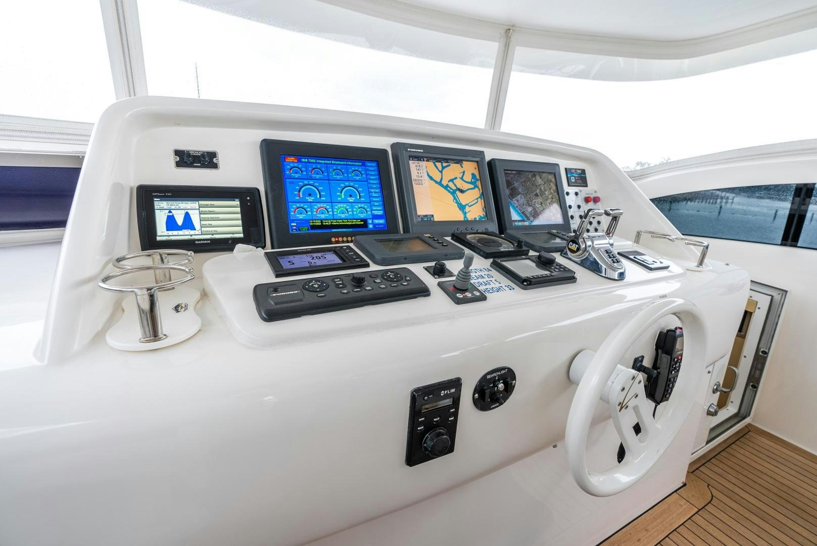 a white machine with many monitors aboard STARFIRE Yacht for Sale