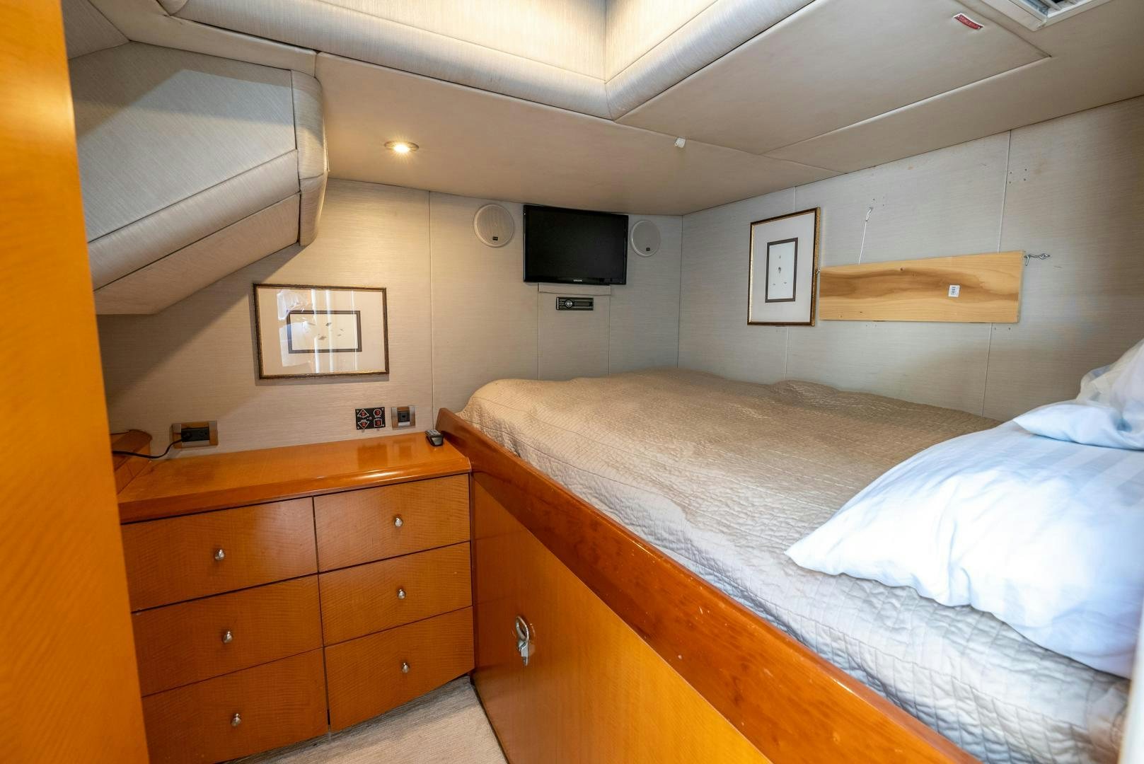a room with two beds aboard STARFIRE Yacht for Sale
