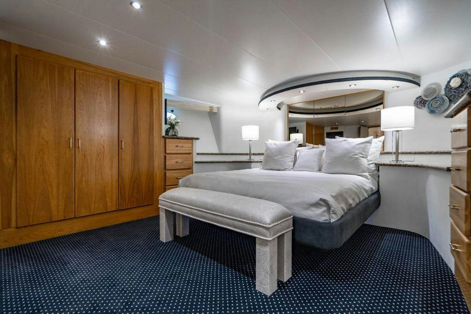 a bed in a room aboard THREE BLESSINGS Yacht for Sale