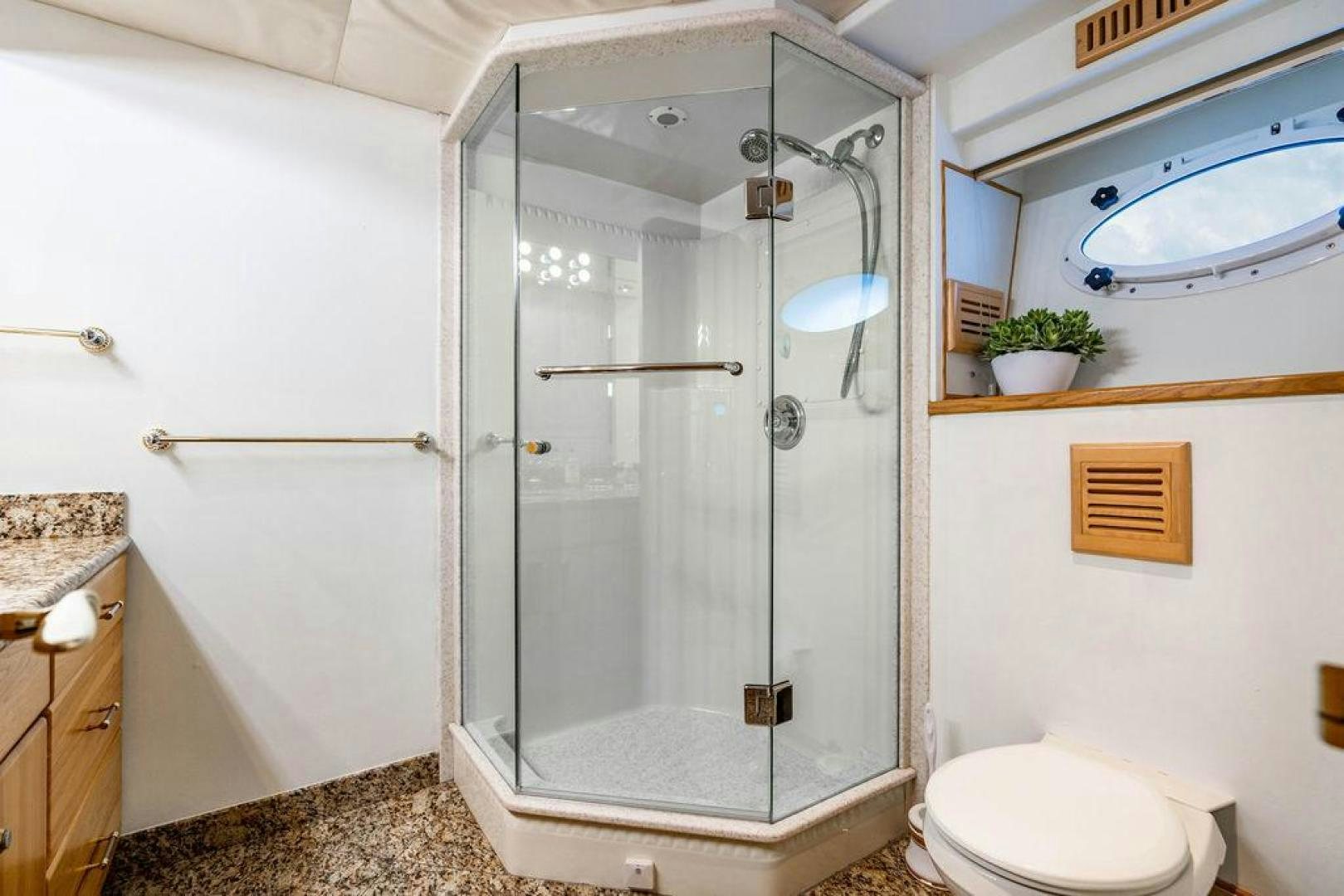 a shower unit in a bathroom aboard THREE BLESSINGS Yacht for Sale