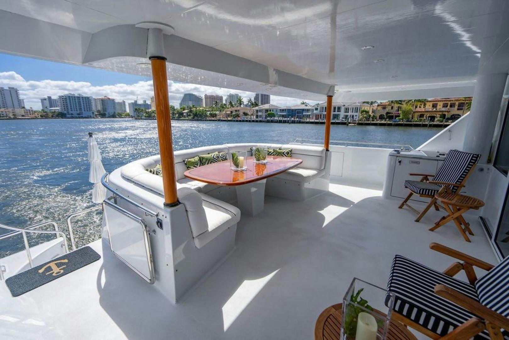 a table with chairs around it aboard THREE BLESSINGS Yacht for Sale