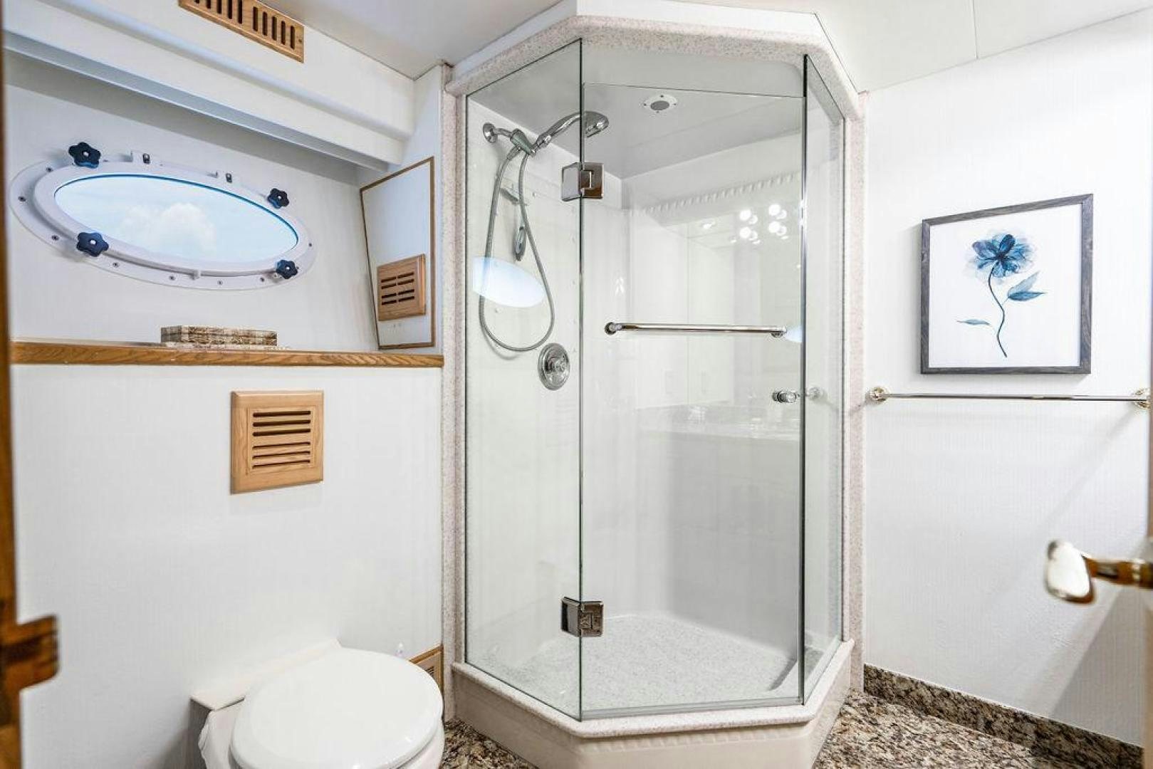 a shower unit in a bathroom aboard THREE BLESSINGS Yacht for Sale