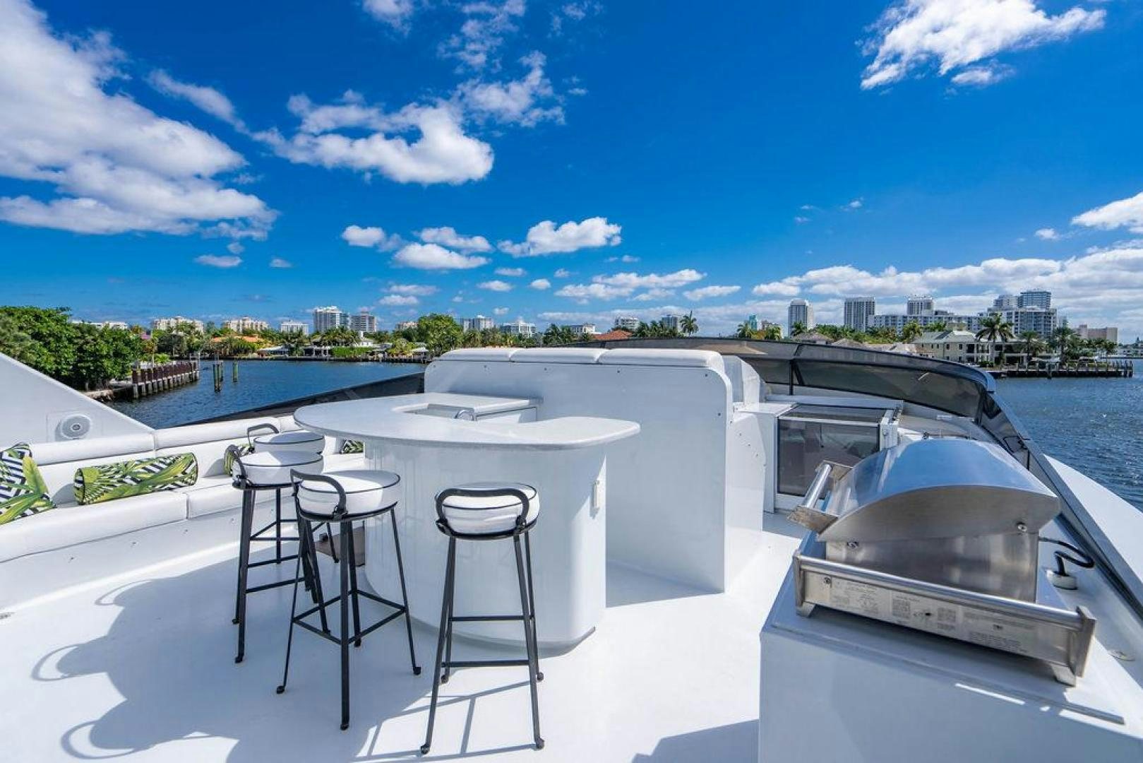a table and chairs on a boat aboard THREE BLESSINGS Yacht for Sale