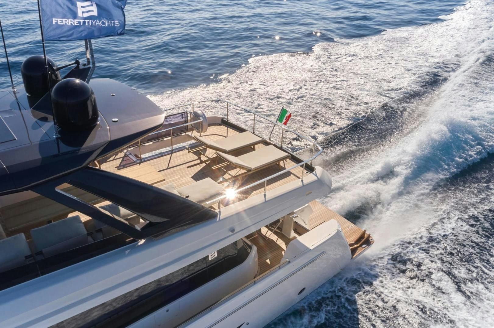 a boat on the beach aboard ALVEARE Yacht for Sale