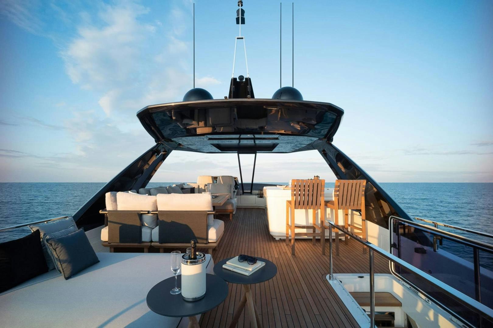 a boat on a deck aboard ALVEARE Yacht for Sale