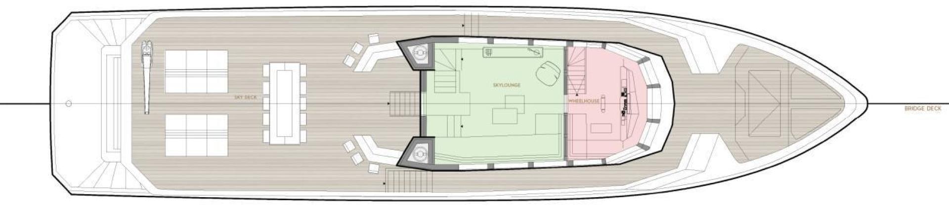 a drawing of a building aboard EVADNE ROCK XL HULL 1 Yacht for Sale