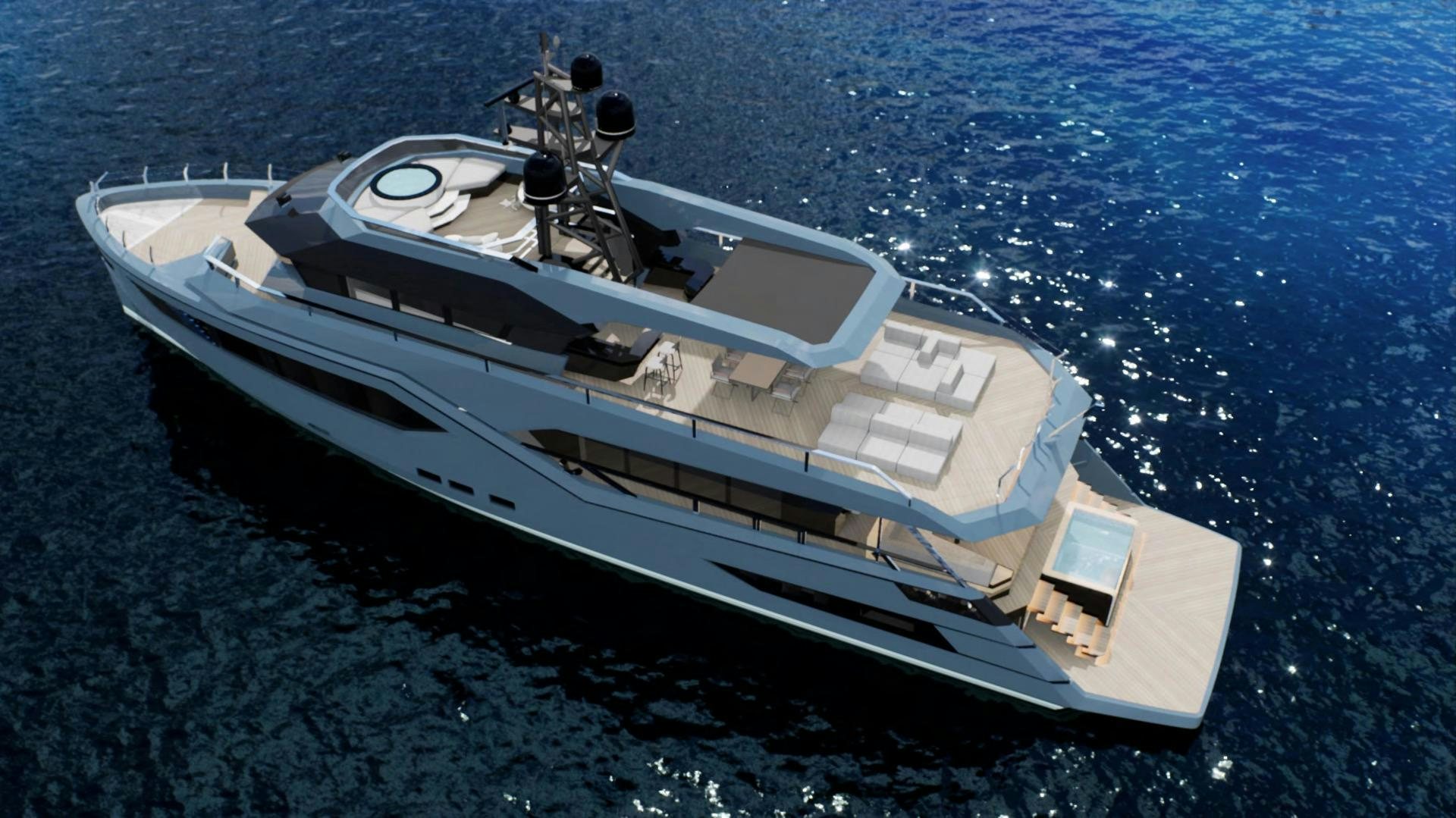 a boat on the water aboard EVADNE ROCK XL HULL 1 Yacht for Sale