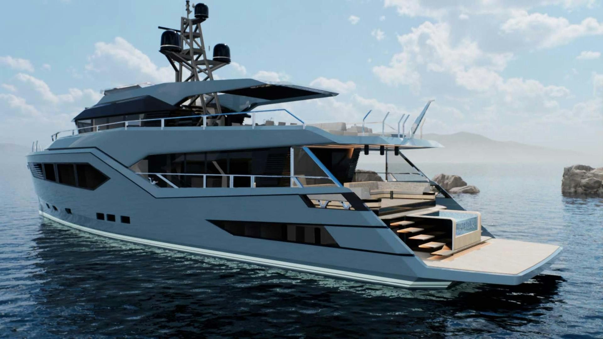 a boat in the water aboard EVADNE ROCK XL HULL 1 Yacht for Sale