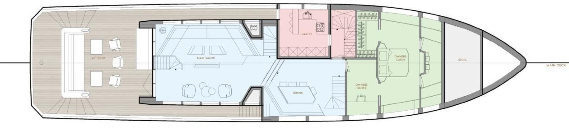 a diagram of a house aboard EVADNE ROCK XL HULL 1 Yacht for Sale