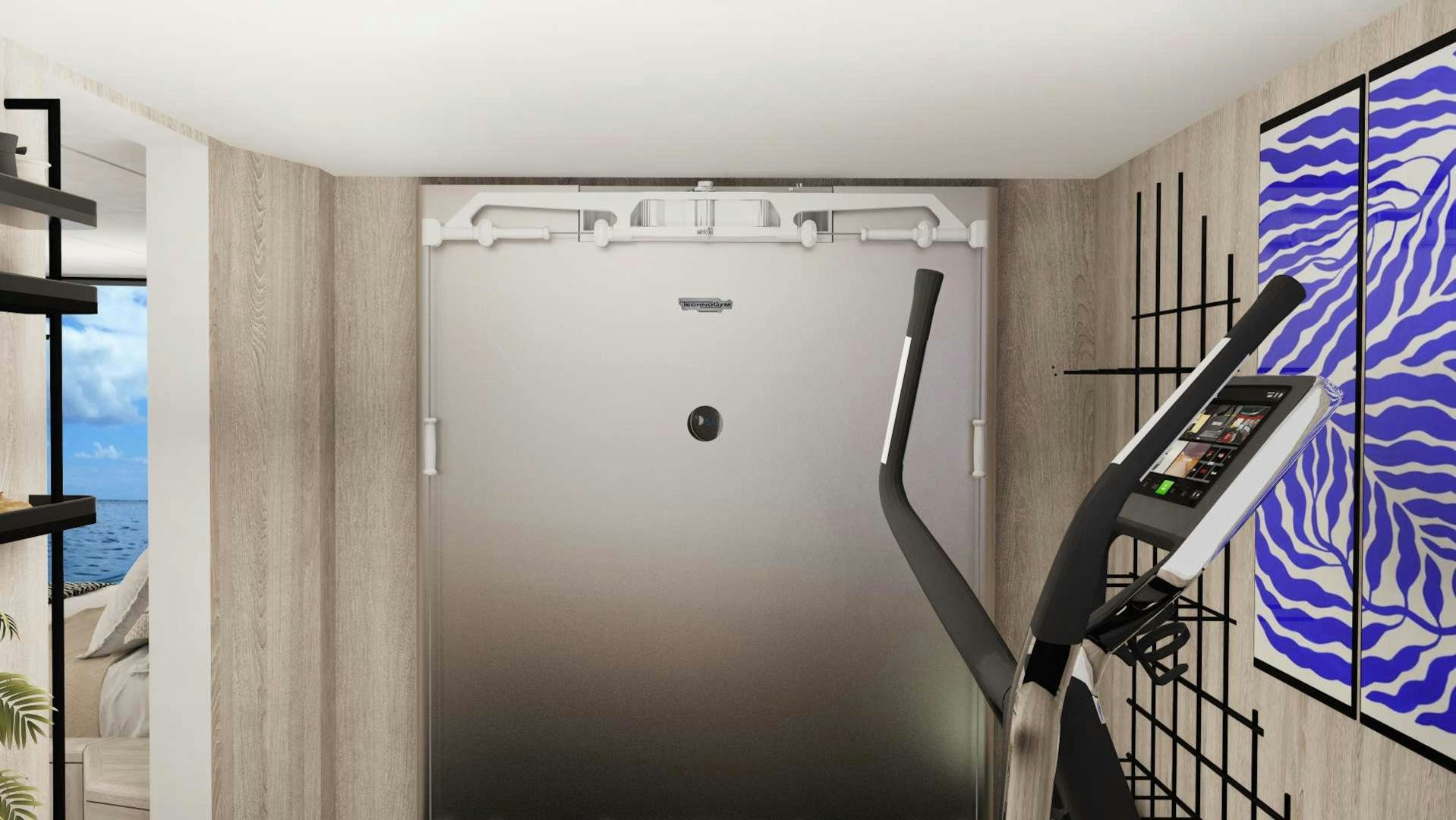 a machine on the wall aboard EVADNE ROCK XL HULL 1 Yacht for Sale