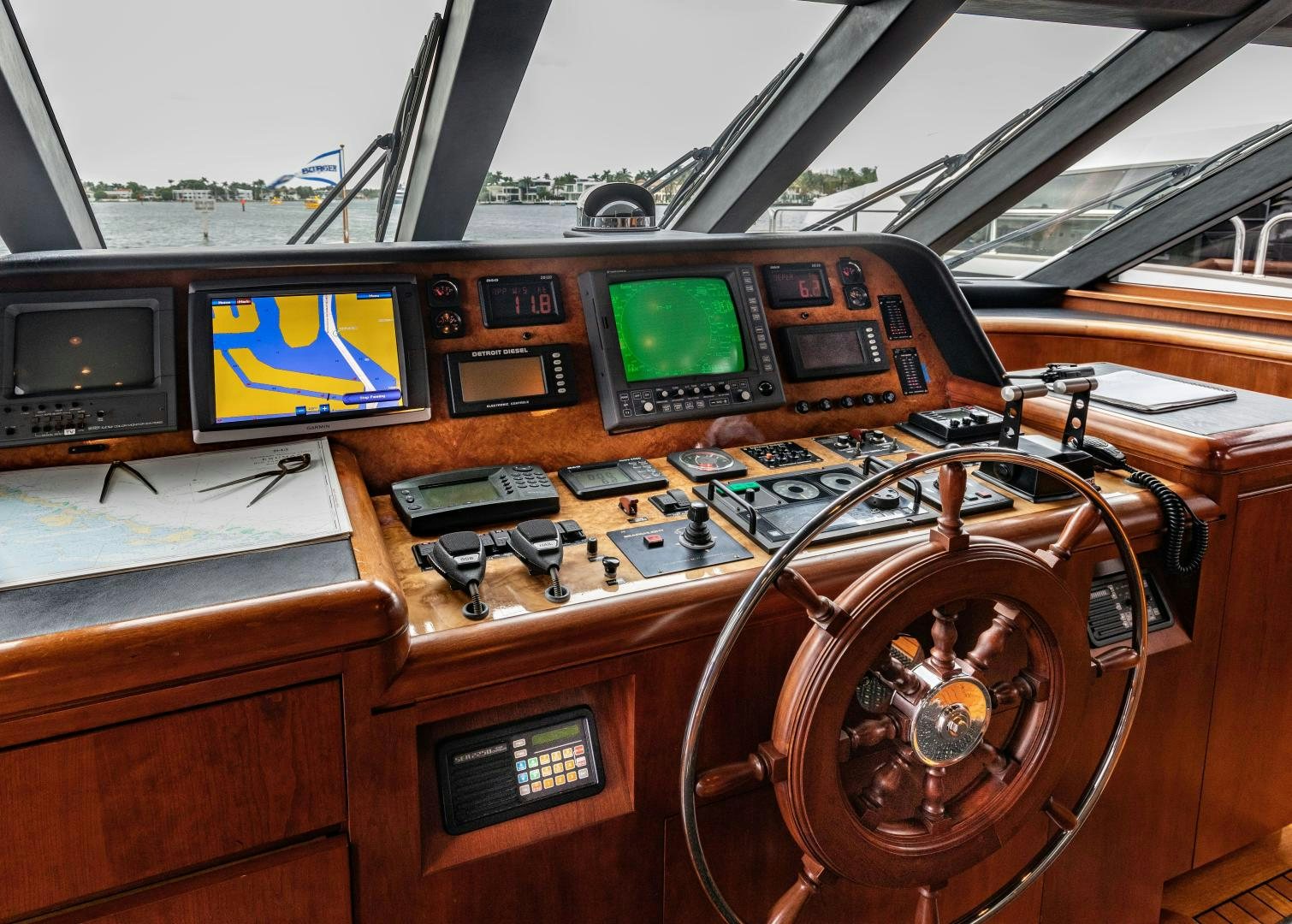 inside of a car aboard SIMARON Yacht for Sale