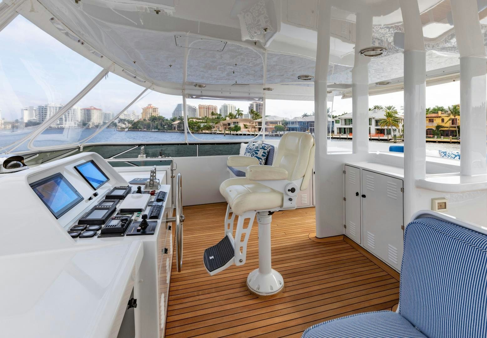 a room with a desk and a chair aboard SIMARON Yacht for Sale