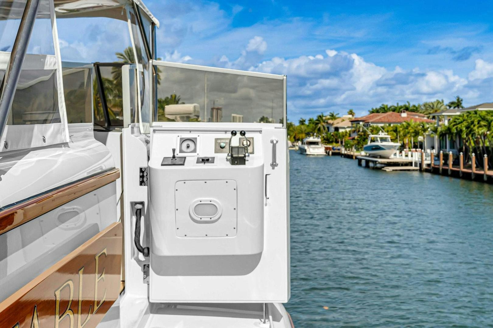 a boat is parked in the water aboard INEVITABLE Yacht for Sale