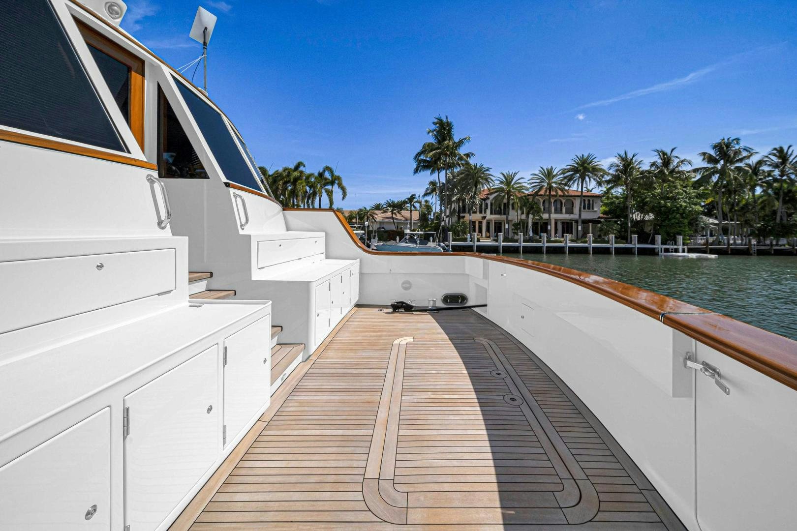a dock with a boat on it aboard INEVITABLE Yacht for Sale