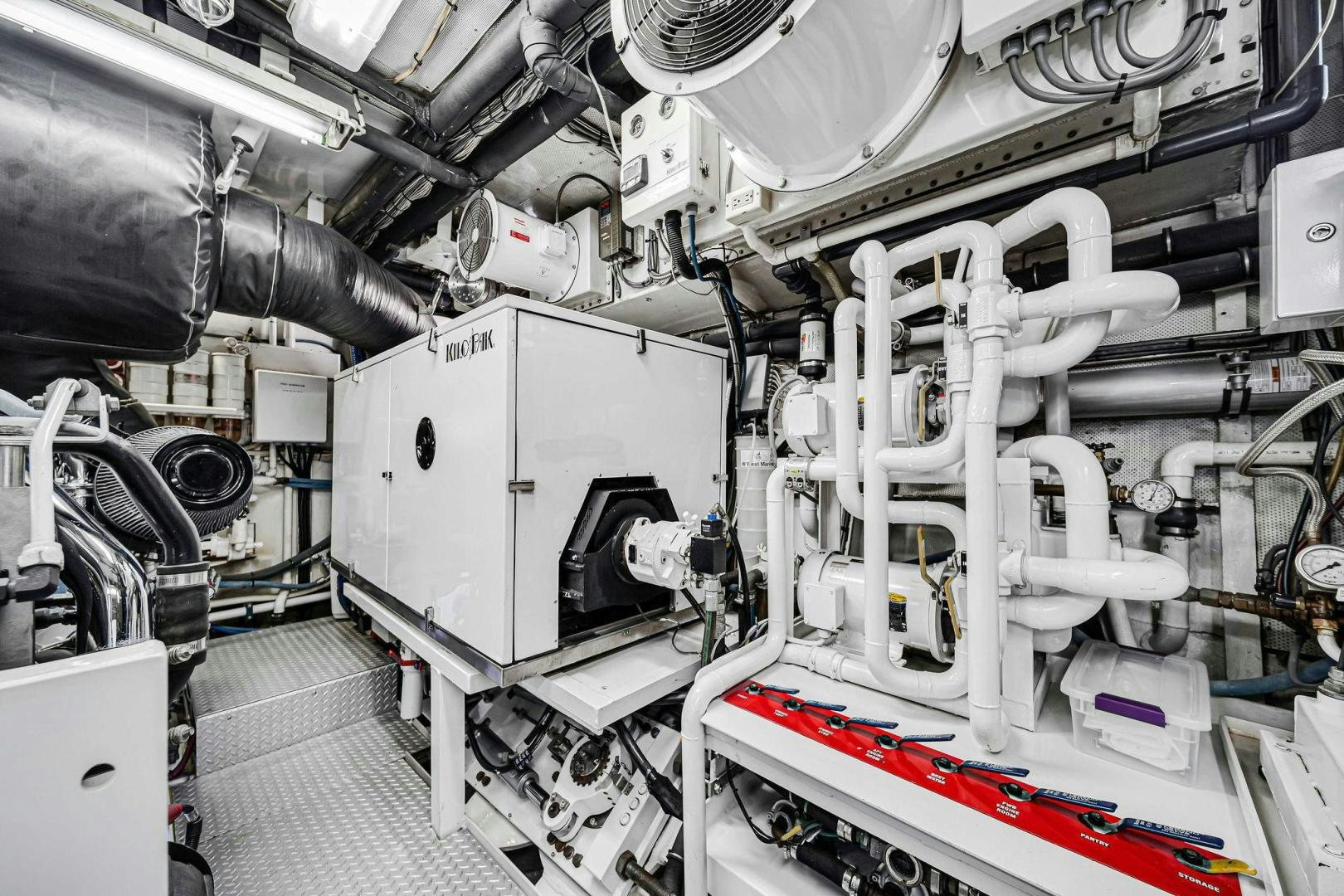 a close-up of a machine aboard INEVITABLE Yacht for Sale