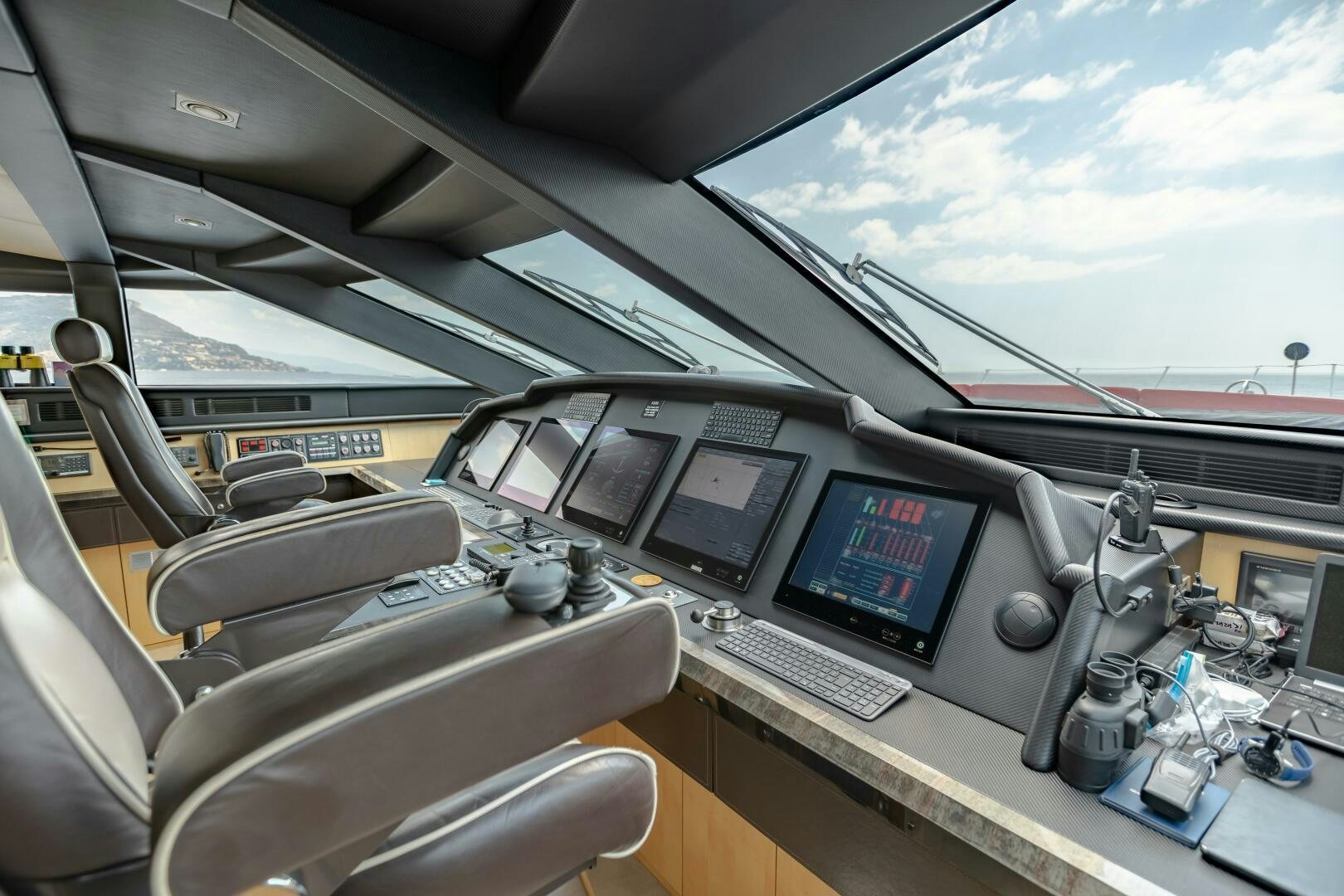 inside of a car aboard KJOS Yacht for Sale