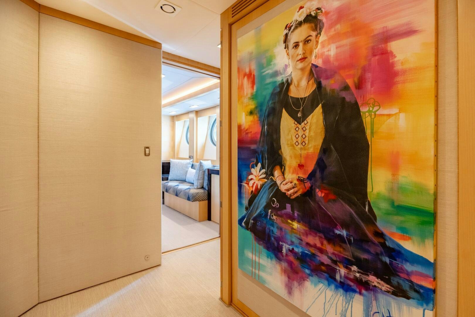 a person posing for a picture aboard KJOS Yacht for Sale