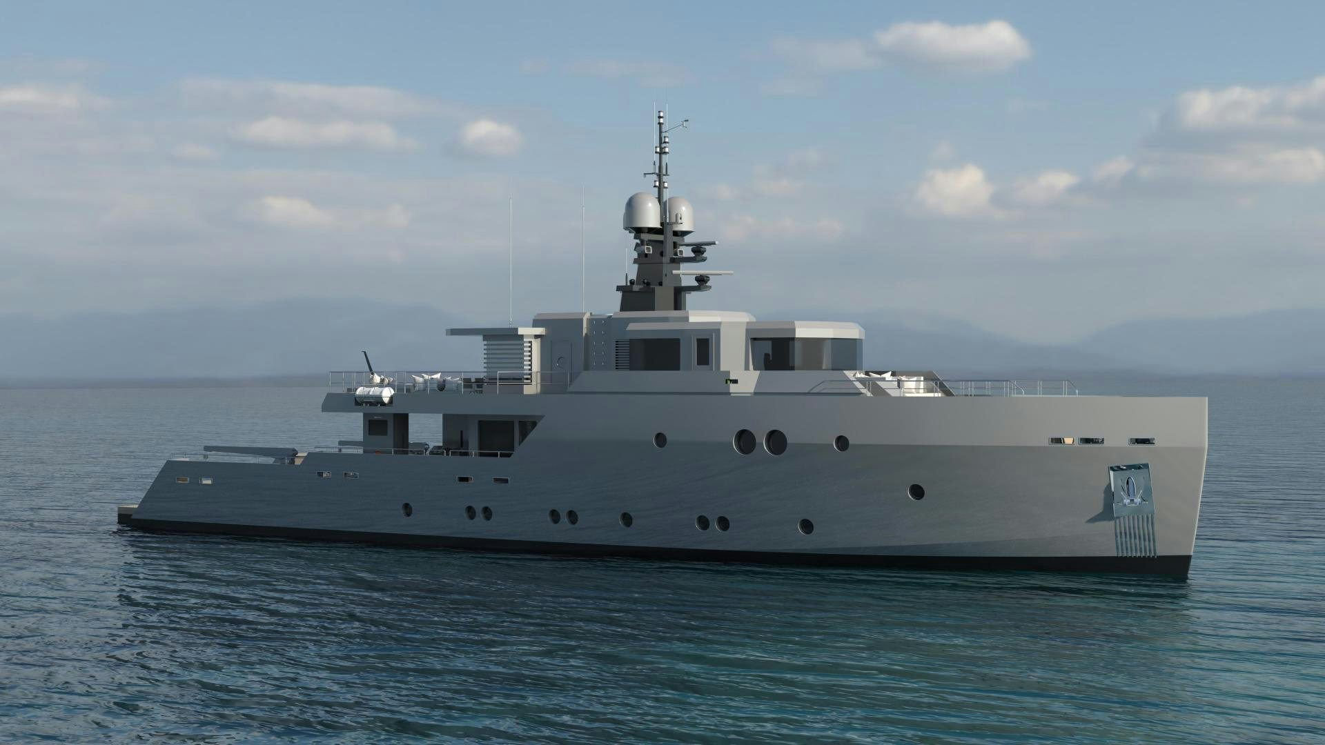 a large white boat in the water aboard PROJECT HEKATE, P372 Yacht for Sale