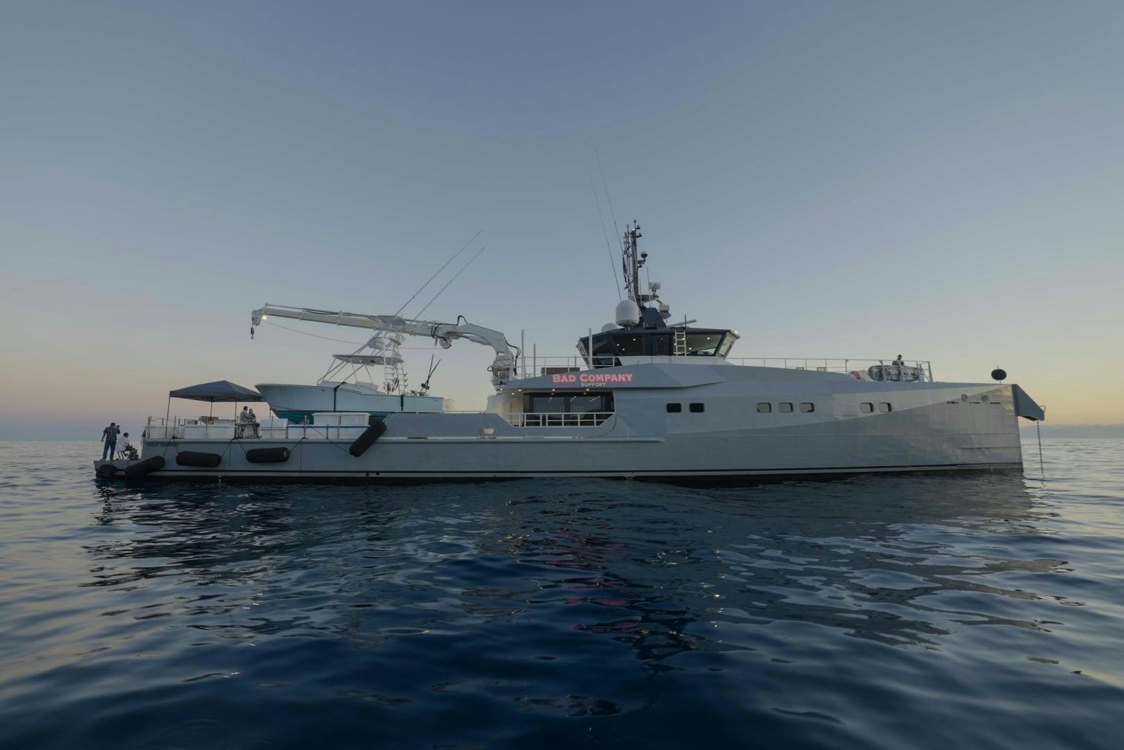 a boat on the water aboard BAD COMPANY SUPPORT Yacht for Sale