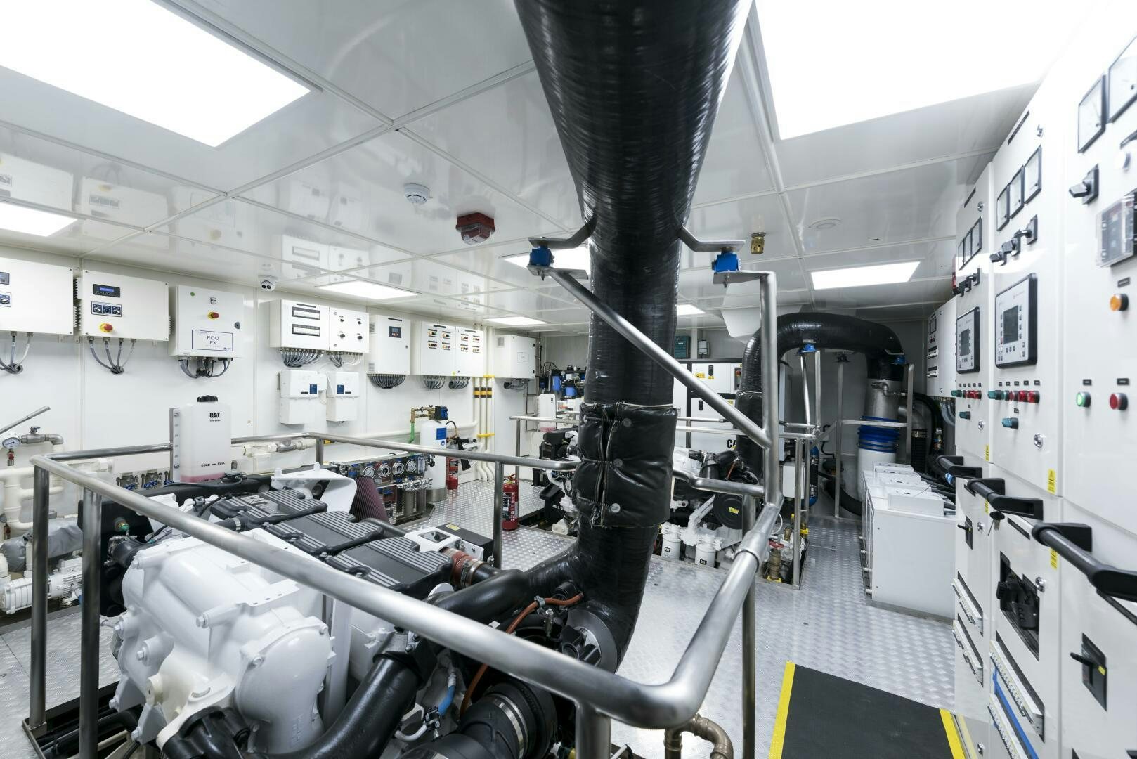 a machine in a factory aboard PICCOLO Yacht for Sale