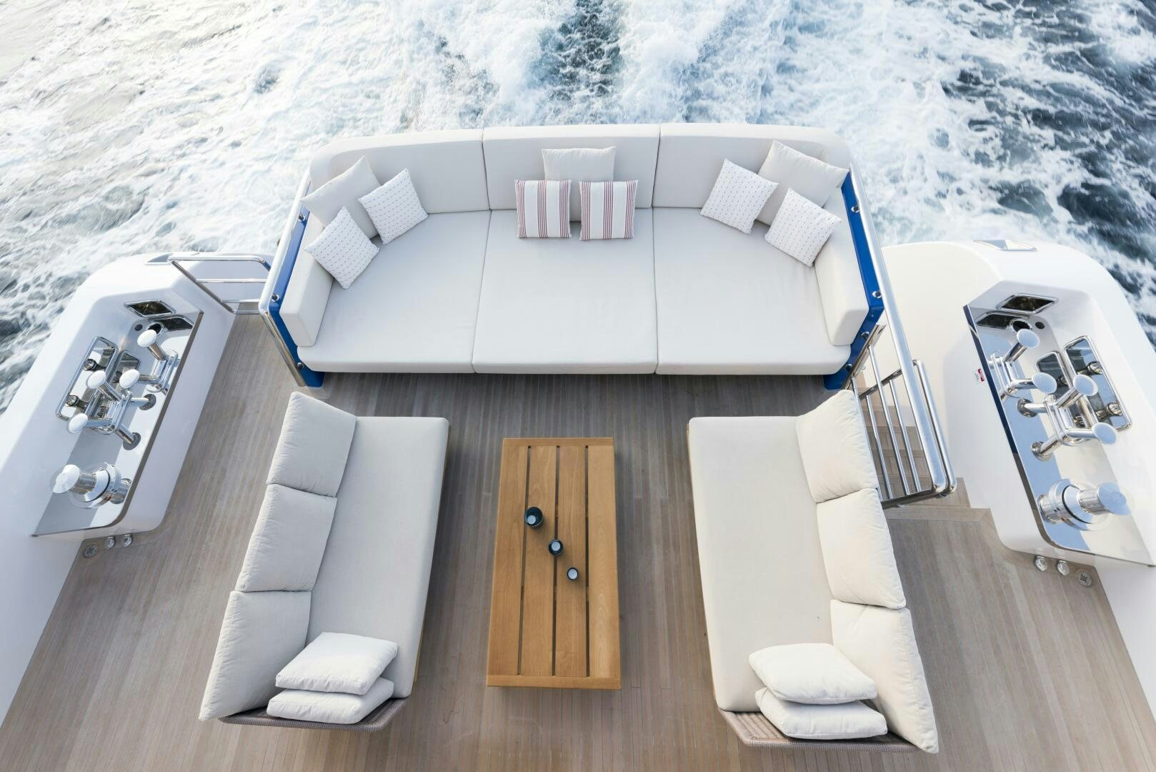 a room with a pool and a deck aboard PICCOLO Yacht for Sale