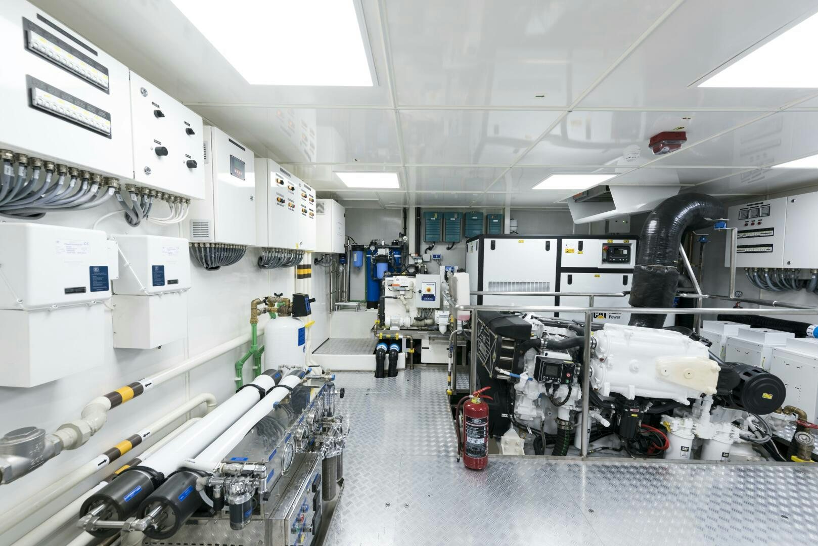 a room with machinery aboard PICCOLO Yacht for Sale