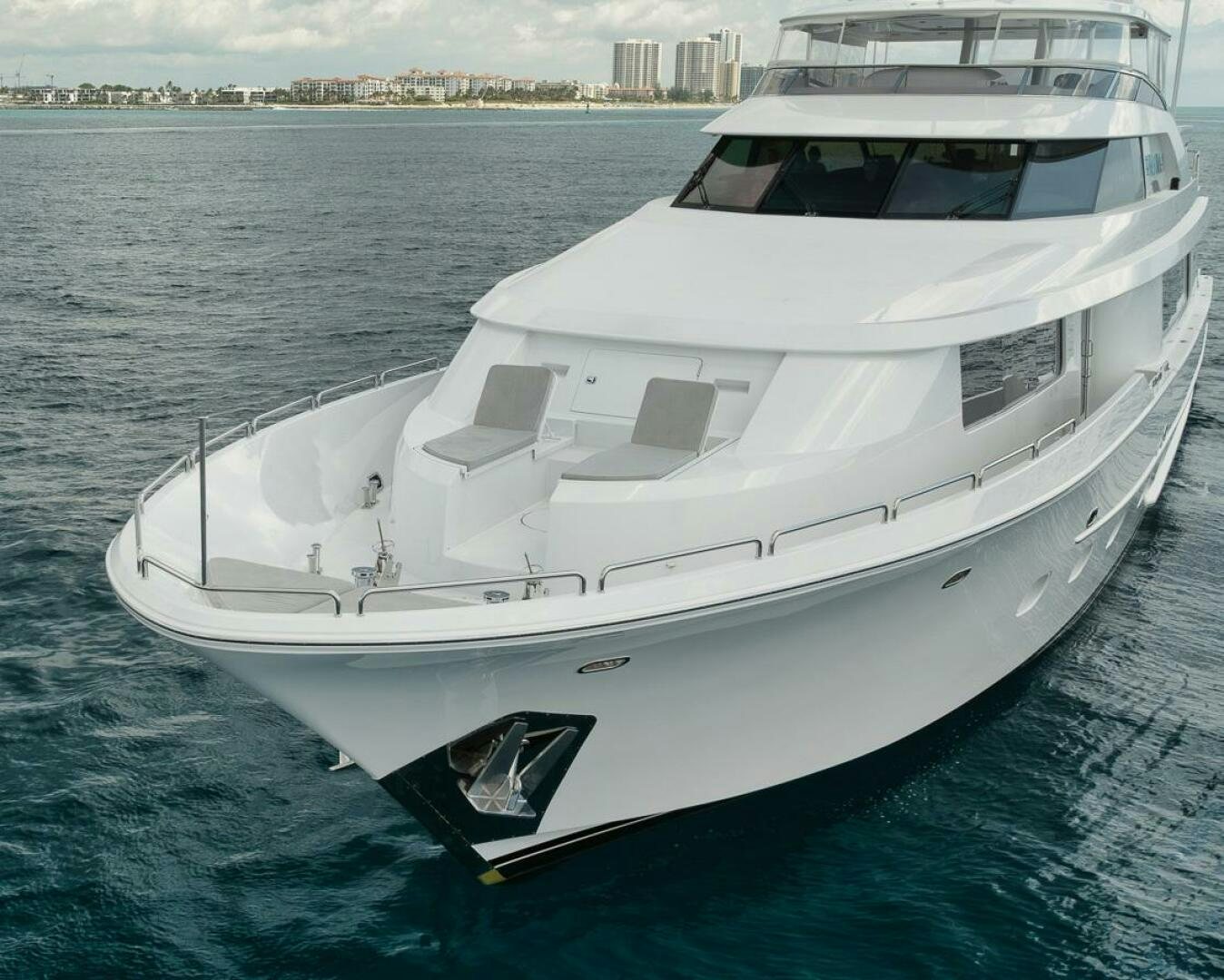 a white yacht in the water aboard NATURAL 9 X KALEEN Yacht for Sale