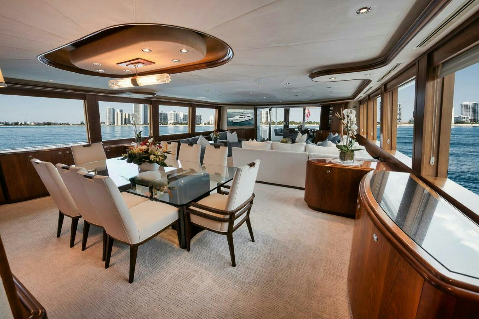 a room with a table and chairs aboard NATURAL 9 X KALEEN Yacht for Sale
