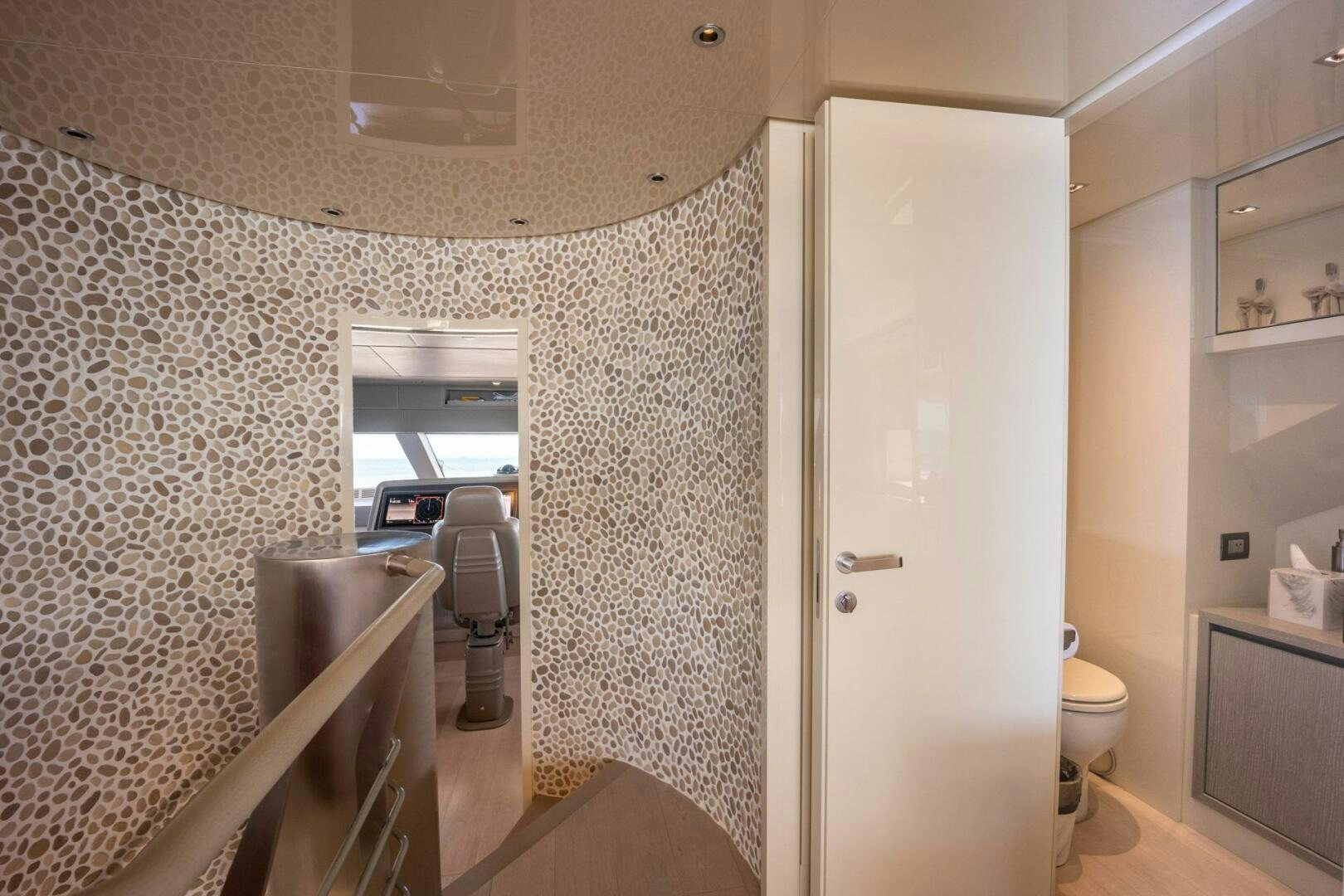 a bathroom with a sink and a toilet aboard PHOENIX Yacht for Sale