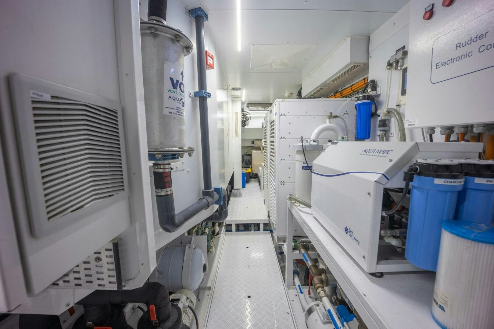 a room with machinery aboard PHOENIX Yacht for Sale