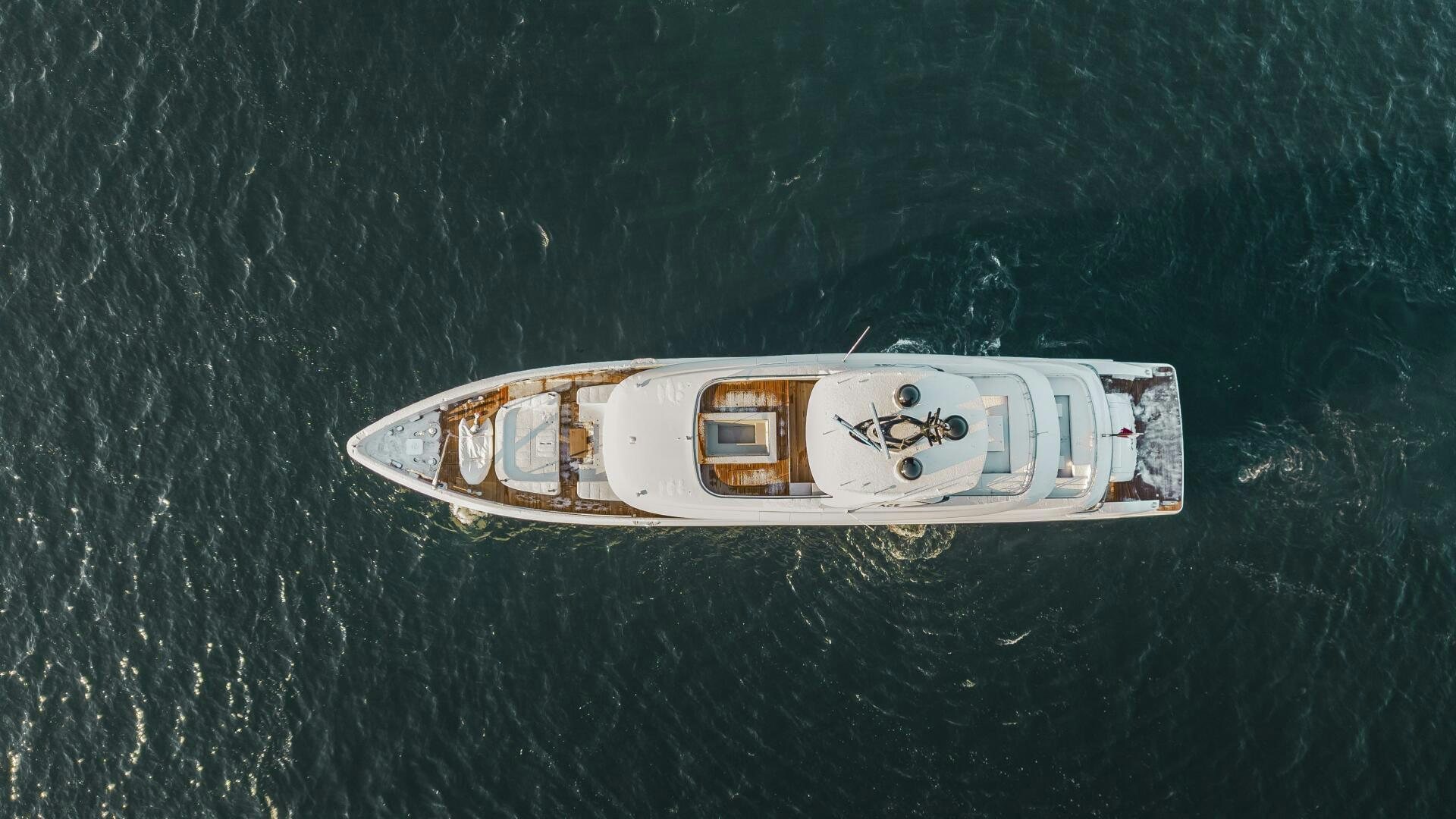 a white object with a logo on it aboard CONRAD C144S HULL 4 Yacht for Sale