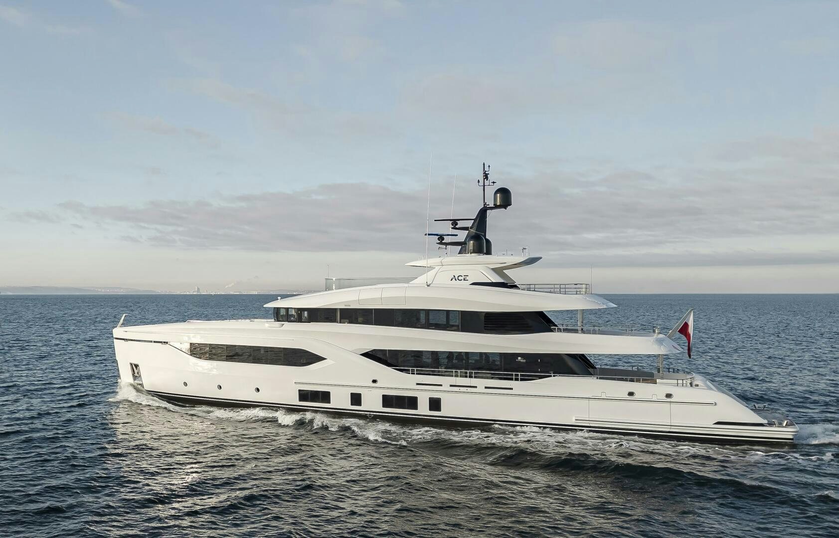 a white yacht in the water aboard CONRAD C144S HULL 4 Yacht for Sale